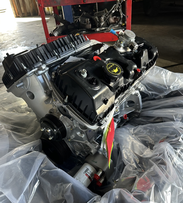 Engine block at Gama Auto Repair shop